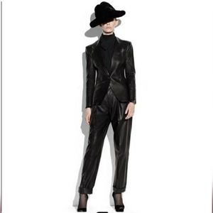 Tom Ford boyfriend lamb leather pants.